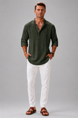 Men's Polo Shirt | Relaxed Fit & Henley Collar