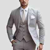 Men's Three-Piece Suit Tailored Slim Fit Blend for Weddings and Groomsmen 4