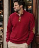 Men's Jacquard Jumper | Button-Up Collar 5