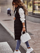 Phoebe | Women's Long Hooded Puffer Vest 1