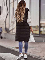 Phoebe | Women's Long Hooded Puffer Vest 3
