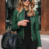 Phoebe | Women's Slim-Fit Zip-Up Faux Leather Jacket 3