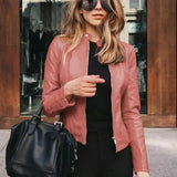 Phoebe | Women's Slim-Fit Zip-Up Faux Leather Jacket 6
