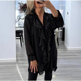 Sarah – Elegant Ruffled Blouse 0