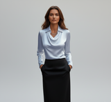Sarah – Elegant satin blouse with soft collar for Women 2