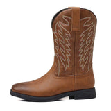 Men's Mid-Calf Boots | Square Toe & Embroidered Shaft 7