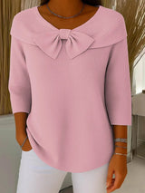 Serenna – Women's Sweater with Bow and Round Neckline 1