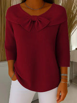 Serenna – Women's Sweater with Bow and Round Neckline 3