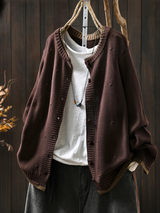 Textured Button-Up Oversized Cardigan for Women | L&S 4