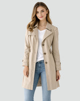 Timeless Women's Trench Coat with Waist Belt | L&S 1
