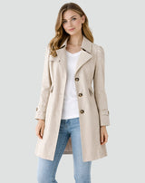 Timeless Women's Trench Coat with Waist Belt | L&S 4