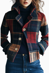 Women's Plaid Button-Up Jacket | Warm & Lightweight 1