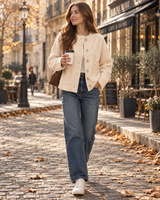 Women's Chunky Knit Cardigan | Button-Up & High Collar