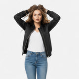 Valmonti | Women’s Vintage-Inspired Zip Bomber Jacket 2