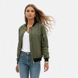 Valmonti | Women’s Vintage-Inspired Zip Bomber Jacket 4