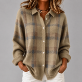 Women's Cardigan | Checked Button-Up Shirt Style