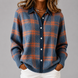 Women's Cardigan | Checked Button-Up Shirt Style