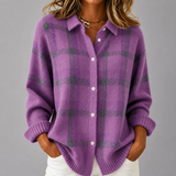Women's Cardigan | Checked Button-Up Shirt Style