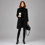 Women's Coat | Stand Collar & Longline