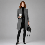 Women's Coat | Stand Collar & Longline