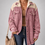 Women's Hoodie | Oversized Corduroy Shacket & Colourblock