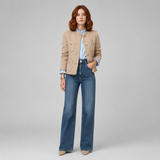 Women's Jacket | Collarless Tweed Cropped Button