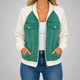 Women's Jacket | Denim Bomber & Raglan Sleeves