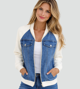 Trendy women's denim jacket with raglan sleeves 3