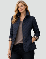 Women’s Quilted Mid-Season Jacket Button Front Lightweight Coat 4