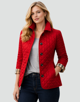 Women’s Quilted Mid-Season Jacket Button Front Lightweight Coat 3