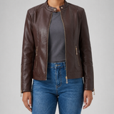 Women's Jacket | Zip Biker Style & Fitted