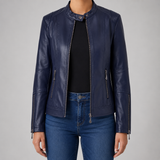 Women's Jacket | Zip Biker Style & Fitted
