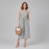 Women's Jumpsuit | Sleeveless Wide Leg Tie Waist Design
