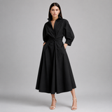 Women's Long Sleeve Maxi Dress | Collared Shirt Dress