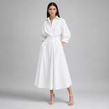 Women's Long Sleeve Maxi Dress | Collared Shirt Dress
