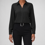 Women's Long Sleeve Polo | Elegant Blouse
