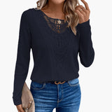 Women's Long Sleeve Top with Lace Crochet Detailing 3