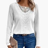 Women's Long Sleeve Top with Lace Crochet Detailing 1