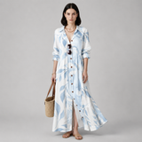 Women's Maxi Dress | Bohemian Puff Sleeve