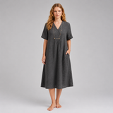 Women's Midi Dress | Relaxed V-Neck Breathable