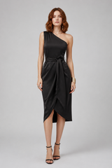Women's Mini Dress | One Shoulder, Wrap & Tie Waist