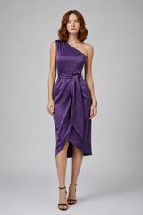 Women's Mini Dress | One Shoulder, Wrap & Tie Waist