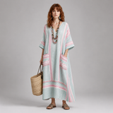 Women's Summer Maxi Dress | Colour-Block Design