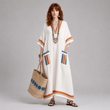 Women's Summer Maxi Dress | Colour-Block Design