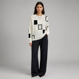Women's Sweater | Geometric Knit & Round Neck