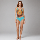 Women's Swimwear | Geometric Tankini High Waist