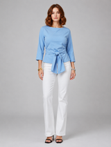 Women T-Shirt | Tie-Knot Waist & Round Neck
