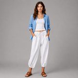 Women's Wide Leg Pants | Drawstring Waist Design