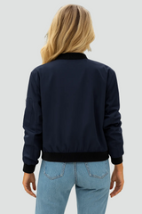 Women's lightweight bomber jacket with zipper and sleeve pocket 5