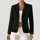 Women’s tailored-fit blazer with a drop collar| L&S 0